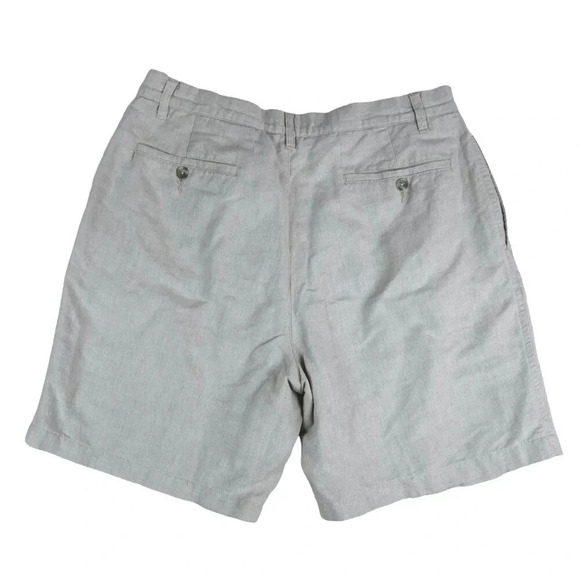 Club Room || Men's Regular Fit Linen Flat Front Shorts Natural Khaki Size 34 - Picture 2 of 8